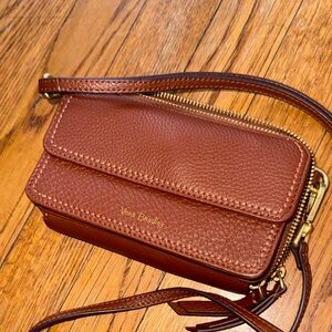 Vera Bradley Mallory wristlet phone cardholder Wallet crossbody cognac brown